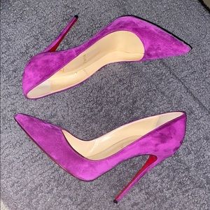 christian louboutin purple suede so kate 1…